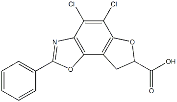 4,5-Dichloro-7,8-dihydro-2-phenyl-1,6-dioxa-3-aza-as-indacene-7-carboxylic acid 结构式