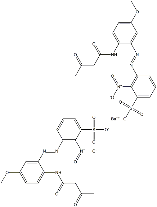 Bis[3-[2-(1,3-dioxobutylamino)-5-methoxyphenylazo]-2-nitrobenzenesulfonic acid]barium salt 结构式