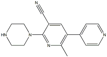 2-(Piperazin-1-yl)-5-(4-pyridinyl)-6-methylpyridine-3-carbonitrile 结构式