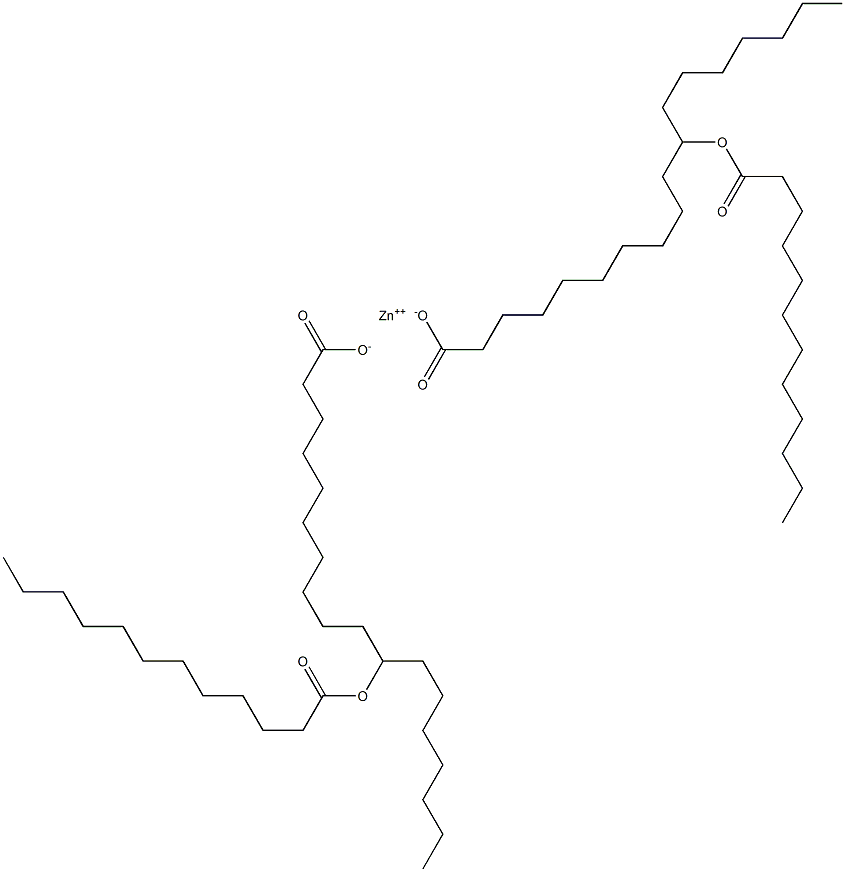 Bis(11-lauroyloxyoctadecanoic acid)zinc salt 结构式