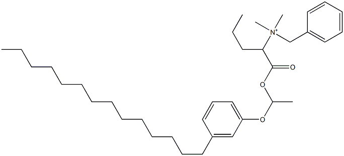 N,N-Dimethyl-N-benzyl-N-[1-[[1-(3-tetradecylphenyloxy)ethyl]oxycarbonyl]butyl]aminium 结构式