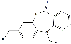 6,11-Dihydro-11-ethyl-8-hydroxymethyl-6-methyl-5H-pyrido[2,3-b][1,5]benzodiazepin-5-one 结构式