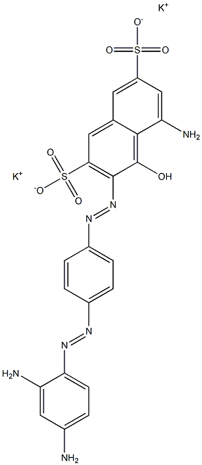 5-Amino-3-[p-(2,4-diaminophenylazo)phenylazo]-4-hydroxy-2,7-naphthalenedisulfonic acid dipotassium salt 结构式