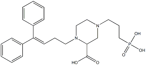 3-[3-Carboxy-4-(4,4-diphenyl-3-butenyl)-1-piperazinyl]propylphosphonic acid 结构式