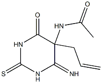 5-Acetylamino-1,2,5,6-tetrahydro-6-imino-5-(2-propenyl)-2-thioxopyrimidin-4(3H)-one 结构式