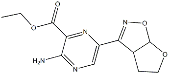 2-Amino-5-[(3a,4,5,6a-tetrahydrofuro[3,2-d]isoxazol)-3-yl]pyrazine-3-carboxylic acid ethyl ester 结构式