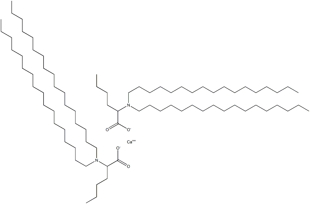 Bis[2-(diheptadecylamino)hexanoic acid]calcium salt 结构式