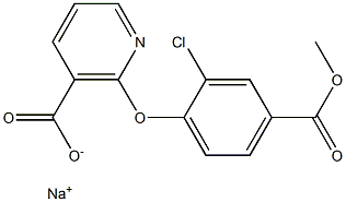 2-[2-Chloro-4-(methoxycarbonyl)phenoxy]nicotinic acid sodium salt 结构式