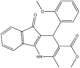 4,5-Dihydro-2-methyl-4-(2-methoxyphenyl)-5-oxo-1H-indeno[1,2-b]pyridine-3-carboxylic acid methyl ester 结构式