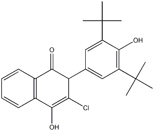 2-(3,5-Di-tert-butyl-4-hydroxyphenyl)-4-hydroxy-3-chloronaphthalen-1(2H)-one 结构式