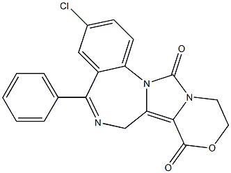 3-Chloro-10,11-dihydro-5-phenyl-12H-6,11a,12a-triaza-9-oxadibenz[a,e]azulene-8,12(7H)-dione 结构式