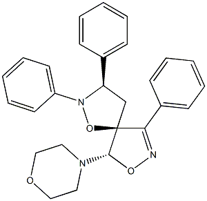 (3R,5S,5'S)-2-Phenyl-3-phenyl-3'-phenyl-5'-morpholinospiro[isoxazolidine-5,4'-[2]isoxazoline] 结构式