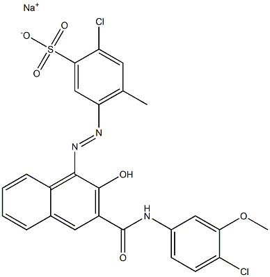 2-Chloro-4-methyl-5-[[3-[[(4-chloro-3-methoxyphenyl)amino]carbonyl]-2-hydroxy-1-naphtyl]azo]benzenesulfonic acid sodium salt 结构式