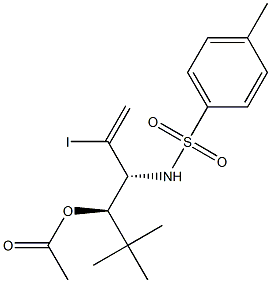 Acetic acid (1R,2R)-1-tert-butyl-2-(tosylamino)-3-iodo-3-butenyl ester 结构式