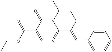 6,7,8,9-Tetrahydro-6-methyl-9-(phenylmethylene)-4-oxo-4H-pyrido[1,2-a]pyrimidine-3-carboxylic acid ethyl ester 结构式