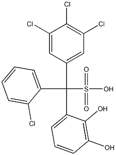 (2-Chlorophenyl)(3,4,5-trichlorophenyl)(2,3-dihydroxyphenyl)methanesulfonic acid 结构式