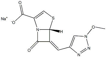 (5R,6Z)-6-[[1-Methoxy-1H-1,2,3-triazol-4-yl]methylene]-7-oxo-4-thia-1-azabicyclo[3.2.0]hept-2-ene-2-carboxylic acid sodium salt 结构式