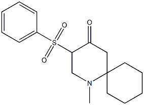 1-Methyl-3-phenylsulfonyl-1-azaspiro[5.5]undecan-4-one 结构式