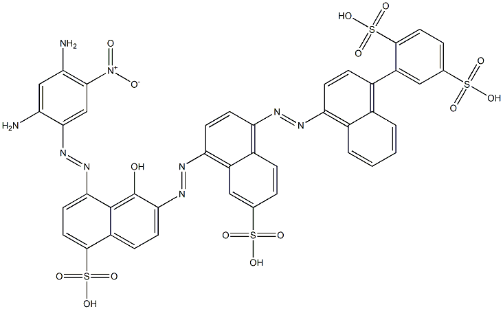 2-[4-[4-[8-(2,4-Diamino-5-nitrophenylazo)-1-hydroxy-5-sulfo-2-naphthalenylazo]-6-sulfo-1-naphthalenylazo]-1-naphthalenyl]-1,4-benzenedisulfonic acid 结构式