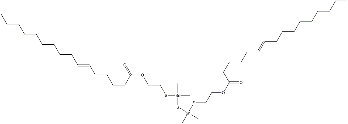 Bis[dimethyl[[2-(5-pentadecenylcarbonyloxy)ethyl]thio]stannyl] sulfide 结构式