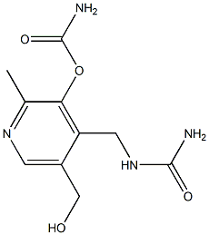 Carbamic acid 2-methyl-5-(hydroxymethyl)-4-(ureidomethyl)-3-pyridyl ester 结构式