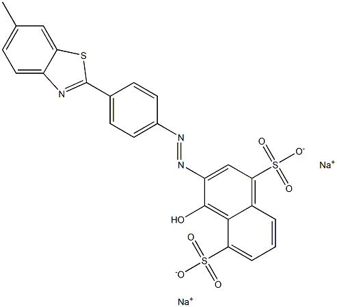 4-Hydroxy-3-[[4-(6-methyl-2-benzothiazolyl)phenyl]azo]naphthalene-1,5-disulfonic acid disodium salt 结构式