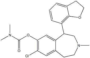 Dimethylcarbamic acid [(7-chloro-3-methyl-1-(2,3-dihydrobenzofuran-7-yl)-2,3,4,5-tetrahydro-1H-3-benzazepin)-8-yl] ester 结构式