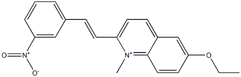 6-Ethoxy-1-methyl-2-(m-nitrostyryl)quinolinium 结构式