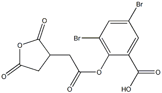 3,5-Dibromo-2-[[[(2,5-dioxotetrahydrofuran)-3-yl]acetyl]oxy]benzoic acid 结构式