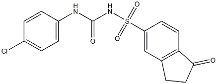 N-[(4-Chlorophenyl)carbamoyl]-1-oxoindane-5-sulfonamide 结构式