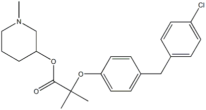 2-[4-(4-Chlorobenzyl)phenoxy]-2-methylpropionic acid 1-methyl-3-piperidyl ester 结构式
