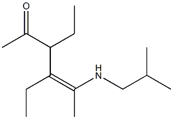 3,4-Diethyl-2-[isobutylamino]-2-hexen-5-one 结构式