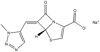 (5R,6Z)-6-[[3-Methyl-3H-1,2,3-triazol-4-yl]methylene]-7-oxo-4-thia-1-azabicyclo[3.2.0]hept-2-ene-2-carboxylic acid sodium salt 结构式