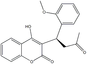 4-Hydroxy-3-[(1R)-3-oxo-1-(2-methoxyphenyl)butyl]-2H-1-benzopyran-2-one 结构式