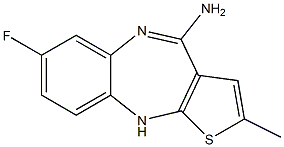 7-Fluoro-2-methyl-10H-thieno[2,3-b][1,5]benzodiazepin-4-amine 结构式