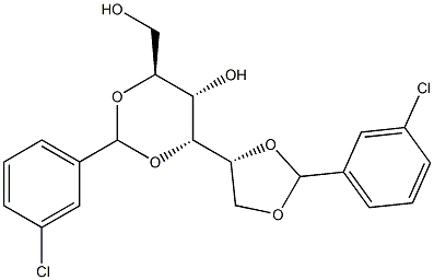 1-O,2-O:3-O,5-O-Bis(3-chlorobenzylidene)-L-glucitol 结构式