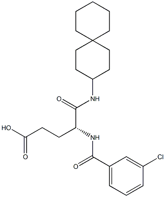 (R)-4-(3-Chlorobenzoylamino)-5-oxo-5-(spiro[5.5]undecan-3-ylamino)valeric acid 结构式