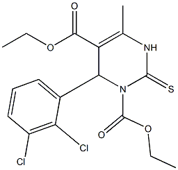 1,2,3,4-Tetrahydro-6-methyl-4-(2,3-dichlorophenyl)-2-thioxopyrimidine-3,5-dicarboxylic acid diethyl ester 结构式