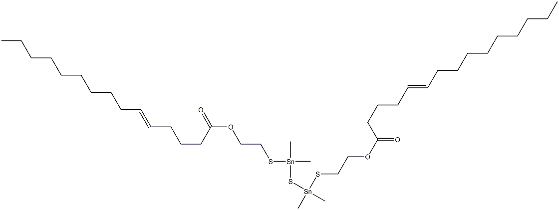 Bis[dimethyl[[2-(4-tetradecenylcarbonyloxy)ethyl]thio]stannyl] sulfide 结构式