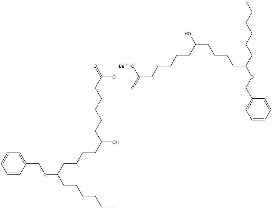 Bis(12-benzyloxy-7-hydroxystearic acid)barium salt 结构式