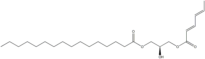 [S,(+)]-1-O-Palmitoyl-3-O-(1-oxo-2,4-hexadienyl)-D-glycerol 结构式