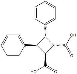 (1S,2S,3S,4S)-3,4-Diphenyl-1,2-cyclobutanedicarboxylic acid 结构式