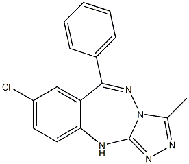 7-Chloro-1-methyl-9-phenyl-4H-2,3,4,10,10a-pentaazabenz[f]azulene 结构式