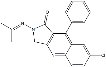 7-Chloro-2,3-dihydro-2-(isopropylideneamino)-9-phenyl-1H-pyrrolo[3,4-b]quinolin-1-one 结构式