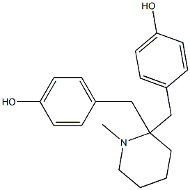 4,4'-[(1-Methylpiperidine-2,2-diyl)bismethylene]bisphenol 结构式