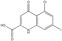 5-Chloro-7-iodo-1,4-dihydro-4-oxoquinoline-2-carboxylic acid 结构式