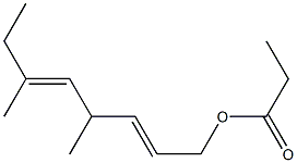 Propionic acid 4,6-dimethyl-2,5-octadienyl ester 结构式