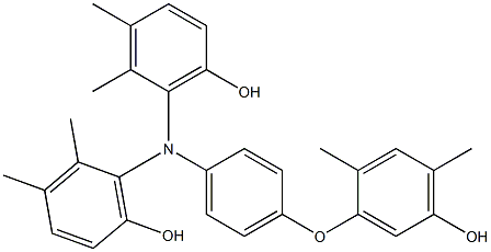 N,N-Bis(6-hydroxy-2,3-dimethylphenyl)-4-(5-hydroxy-2,4-dimethylphenoxy)benzenamine 结构式