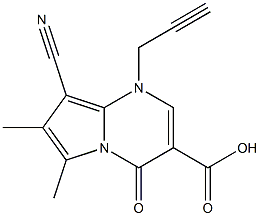 1-(2-Propynyl)-4-oxo-6-methyl-7-methyl-8-cyano-1,4-dihydropyrrolo[1,2-a]pyrimidine-3-carboxylic acid 结构式