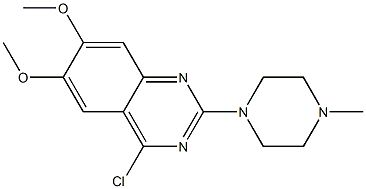 2-[4-Methyl-1-piperazinyl]-4-chloro-6,7-dimethoxyquinazoline 结构式